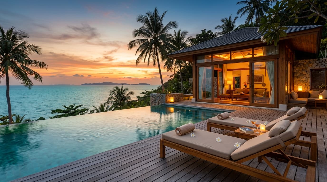 Home Pool Villa Luxury Twilight